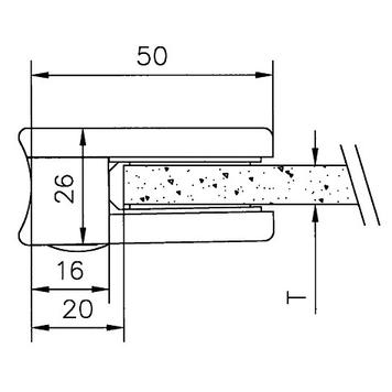 Крепление для стекла на трубку ø 38,1 - 42,4 мм / 6 и 8 мм